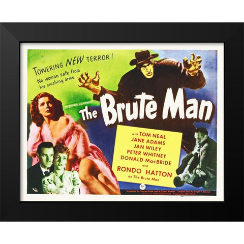 Brute Man Black Modern Wood Framed Art Print by Hollywood Photo Archive