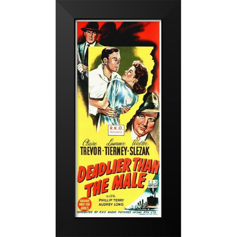 Deadlier Than The Male Black Modern Wood Framed Art Print by Hollywood Photo Archive