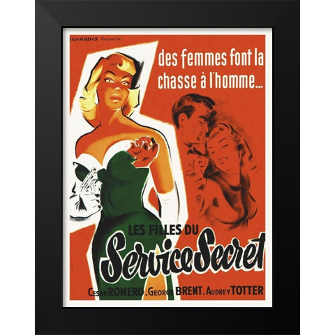 FBI Girl Black Modern Wood Framed Art Print by Hollywood Photo Archive