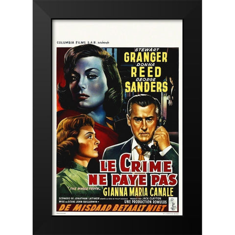 French - Crime Does Not Pay Black Modern Wood Framed Art Print by Hollywood Photo Archive