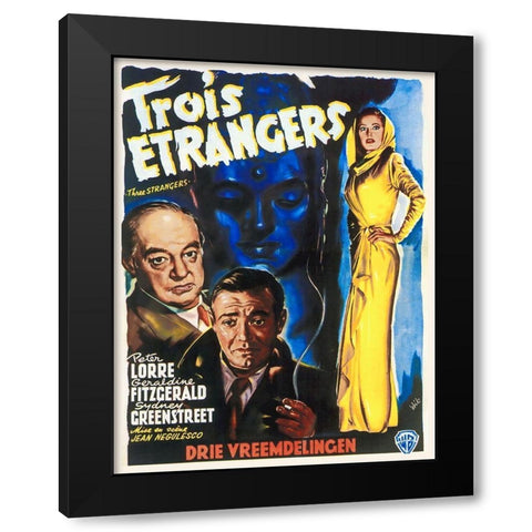 French - Three Strangers Black Modern Wood Framed Art Print with Double Matting by Hollywood Photo Archive