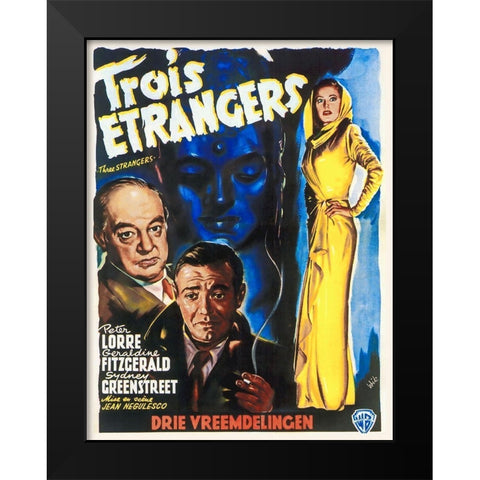 French - Three Strangers Black Modern Wood Framed Art Print by Hollywood Photo Archive