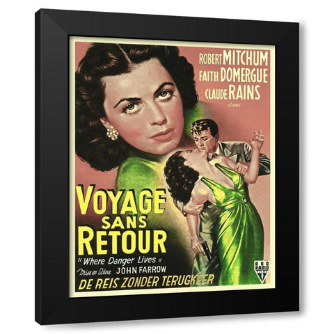 French - Where Danger Lives Black Modern Wood Framed Art Print with Double Matting by Hollywood Photo Archive