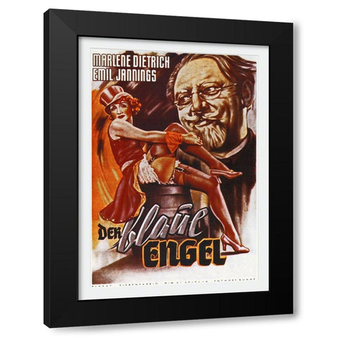 German - Blue Angel Black Modern Wood Framed Art Print by Hollywood Photo Archive