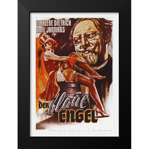 German - Blue Angel Black Modern Wood Framed Art Print by Hollywood Photo Archive