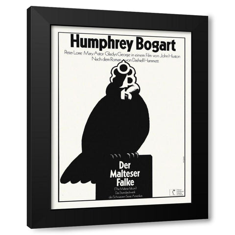 German - The Malteze Falcon Black Modern Wood Framed Art Print by Hollywood Photo Archive