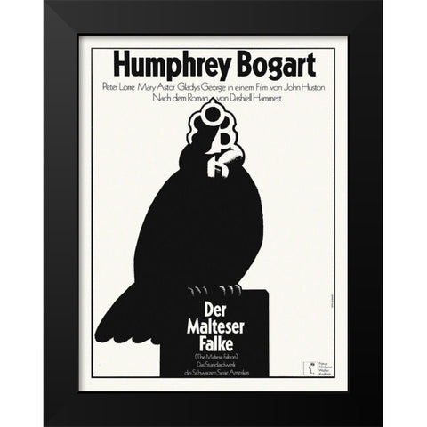 German - The Malteze Falcon Black Modern Wood Framed Art Print by Hollywood Photo Archive