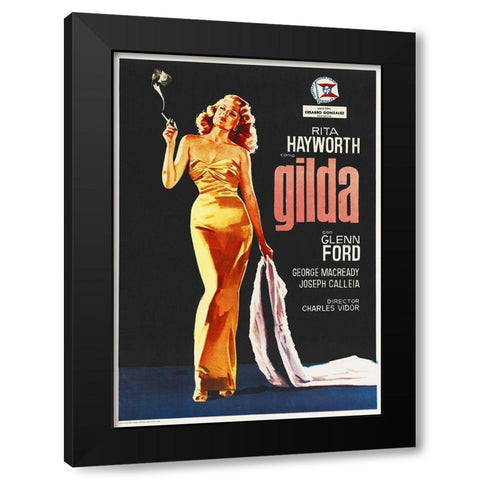 Gilda Black Modern Wood Framed Art Print with Double Matting by Hollywood Photo Archive