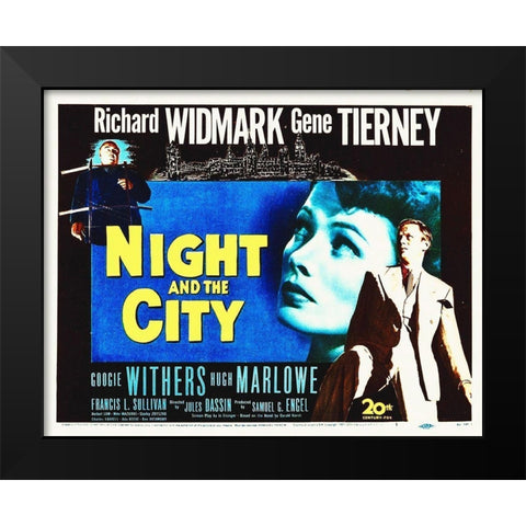 Night And The City Black Modern Wood Framed Art Print by Hollywood Photo Archive