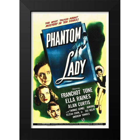 Phantom Lady Black Modern Wood Framed Art Print by Hollywood Photo Archive