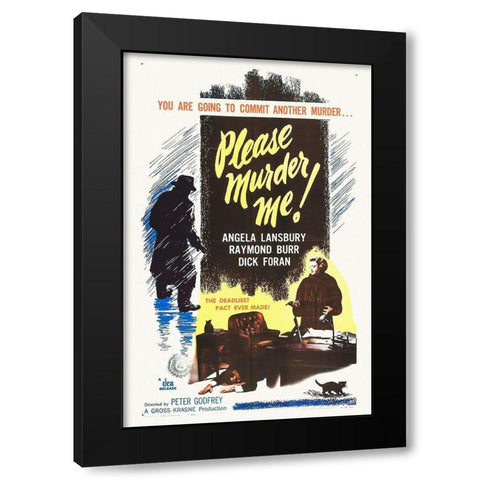 Please Murder Me! Black Modern Wood Framed Art Print by Hollywood Photo Archive