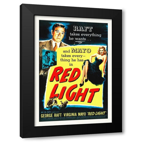 Red Light Black Modern Wood Framed Art Print with Double Matting by Hollywood Photo Archive