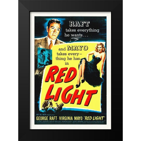 Red Light Black Modern Wood Framed Art Print by Hollywood Photo Archive