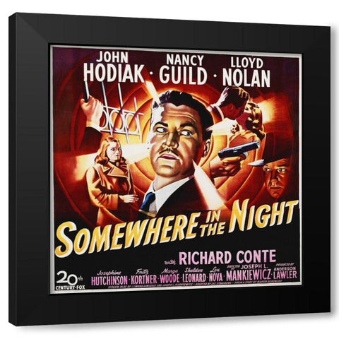 Somewhere In The Night Black Modern Wood Framed Art Print by Hollywood Photo Archive