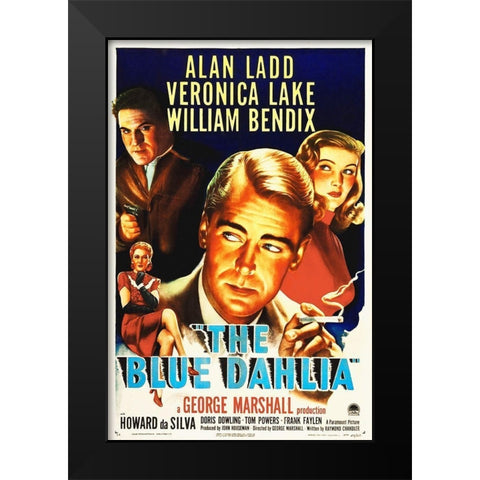 The Blue Dahlia Black Modern Wood Framed Art Print by Hollywood Photo Archive