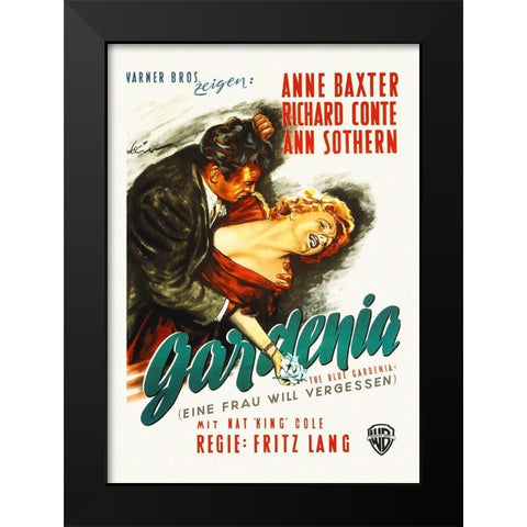 The Blue Gardenia Black Modern Wood Framed Art Print by Hollywood Photo Archive