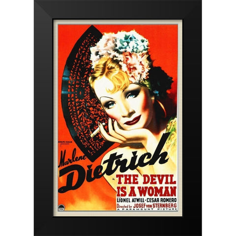 The Devil Is A Woman Black Modern Wood Framed Art Print by Hollywood Photo Archive