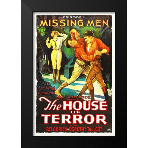 The House Of Terror Black Modern Wood Framed Art Print by Hollywood Photo Archive