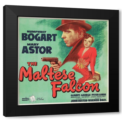 The Maltese Falcon Black Modern Wood Framed Art Print by Hollywood Photo Archive