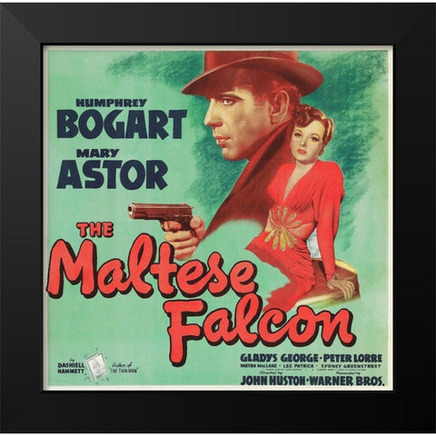 The Maltese Falcon Black Modern Wood Framed Art Print by Hollywood Photo Archive
