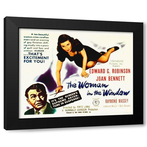 The Woman In The Window   Directed By Fritz Lang   1944 Black Modern Wood Framed Art Print with Double Matting by Hollywood Photo Archive