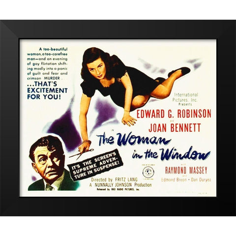 The Woman In The Window   Directed By Fritz Lang   1944 Black Modern Wood Framed Art Print by Hollywood Photo Archive