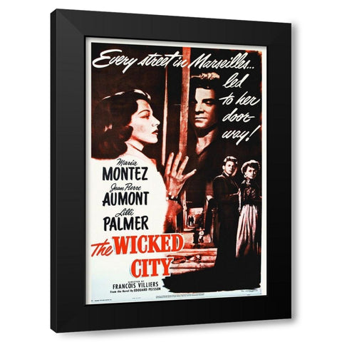 Wicked City Black Modern Wood Framed Art Print by Hollywood Photo Archive