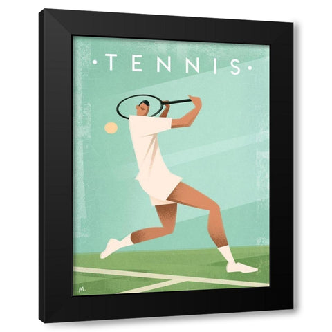 Tennis Black Modern Wood Framed Art Print by Wickstrom, Martin