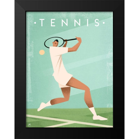 Tennis Black Modern Wood Framed Art Print by Wickstrom, Martin