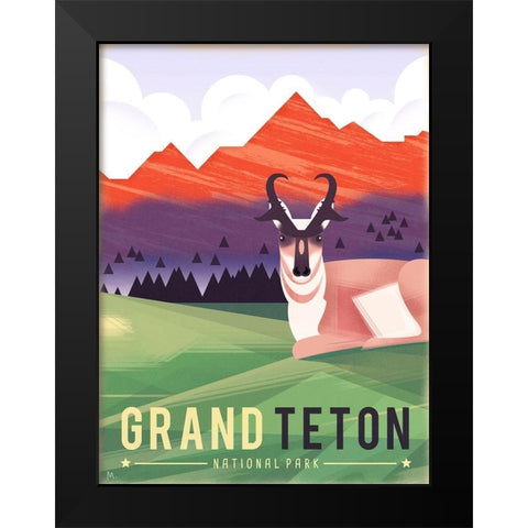 Grand Teton National Park Black Modern Wood Framed Art Print by Wickstrom, Martin