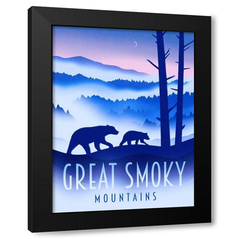Great Smoky Mountains - Bear Black Modern Wood Framed Art Print by Wickstrom, Martin