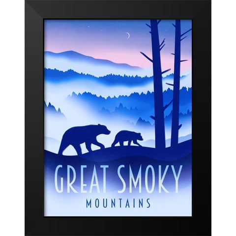 Great Smoky Mountains - Bear Black Modern Wood Framed Art Print by Wickstrom, Martin