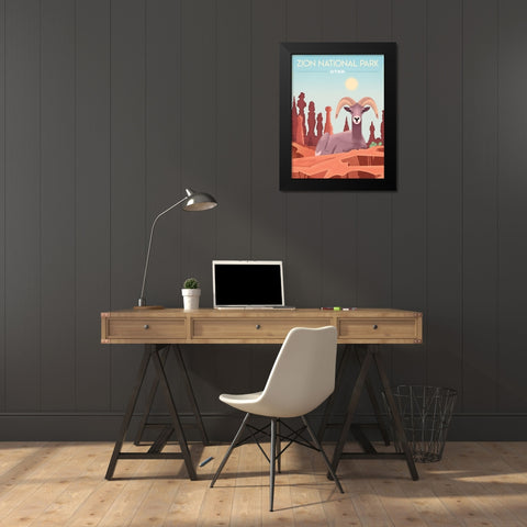 Zion National Park, Utah - Bighorn Black Modern Wood Framed Art Print by Wickstrom, Martin