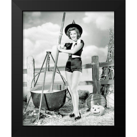 Halloween Witch - Martha Vickers Black Modern Wood Framed Art Print by Hollywood Photo Archive