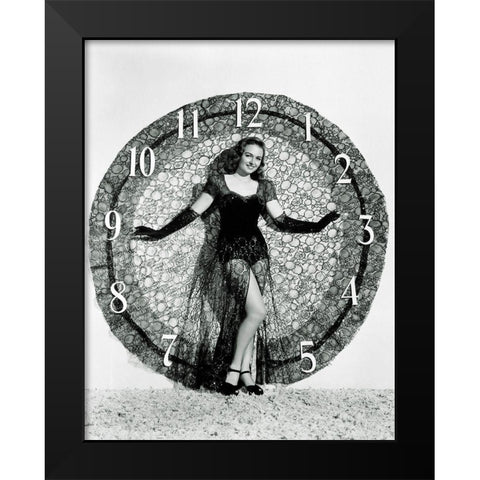 Happy New Year - Donna Reed Black Modern Wood Framed Art Print by Hollywood Photo Archive