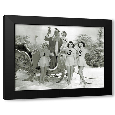 Happy New Year 1938 - W.C. Fields Black Modern Wood Framed Art Print with Double Matting by Hollywood Photo Archive