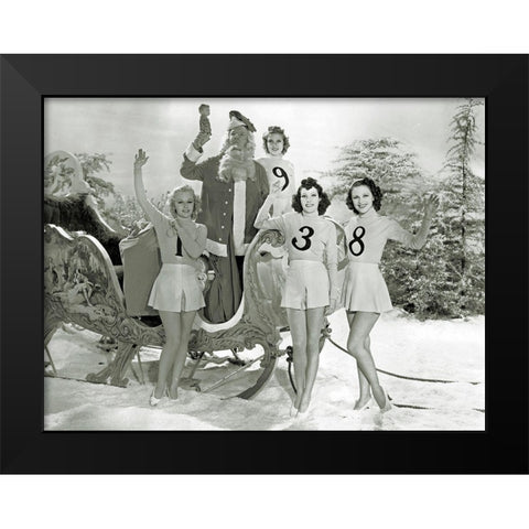Happy New Year 1938 - W.C. Fields Black Modern Wood Framed Art Print by Hollywood Photo Archive