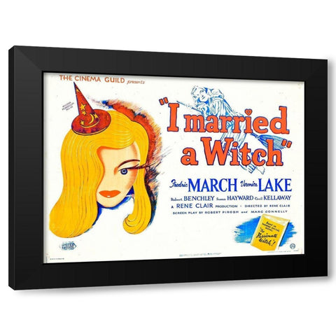 I Married a Witch - Veronica Lake Black Modern Wood Framed Art Print by Hollywood Photo Archive