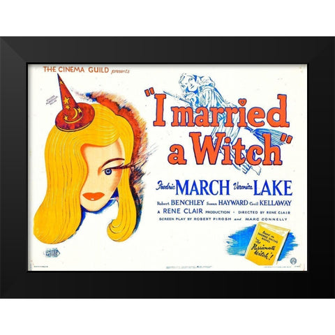 I Married a Witch - Veronica Lake Black Modern Wood Framed Art Print by Hollywood Photo Archive