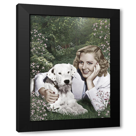 Jean Arthur Black Modern Wood Framed Art Print by Hollywood Photo Archive