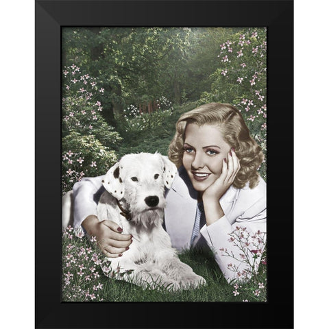 Jean Arthur Black Modern Wood Framed Art Print by Hollywood Photo Archive