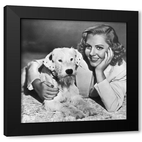 Jean Arthur Black Modern Wood Framed Art Print by Hollywood Photo Archive