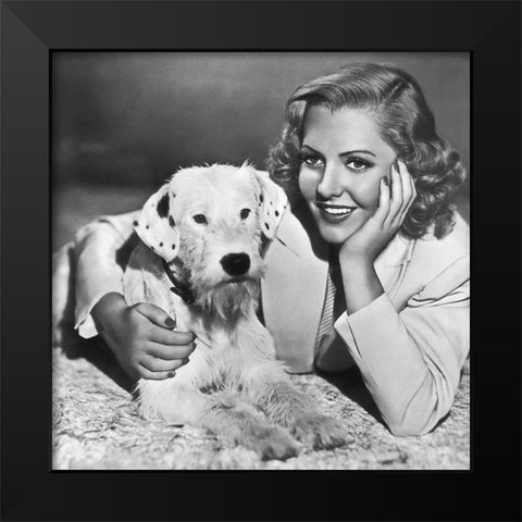 Jean Arthur Black Modern Wood Framed Art Print by Hollywood Photo Archive