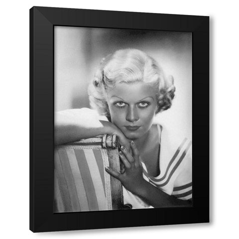 Jean Harlow Black Modern Wood Framed Art Print with Double Matting by Hollywood Photo Archive