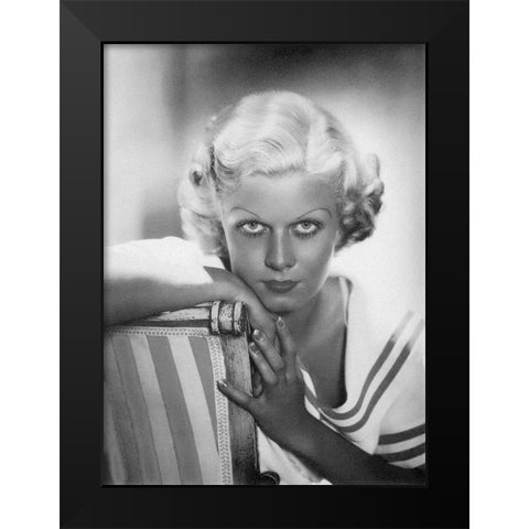 Jean Harlow Black Modern Wood Framed Art Print by Hollywood Photo Archive