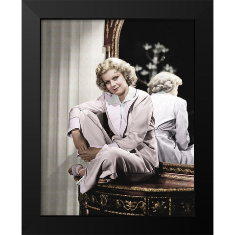 Jean Harlow Black Modern Wood Framed Art Print by Hollywood Photo Archive