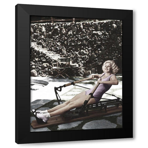 Jean Harlow Black Modern Wood Framed Art Print by Hollywood Photo Archive