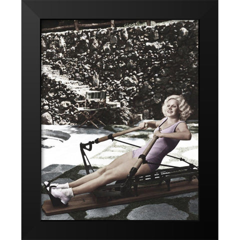 Jean Harlow Black Modern Wood Framed Art Print by Hollywood Photo Archive