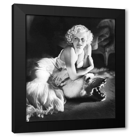Jean Harlow Black Modern Wood Framed Art Print by Hollywood Photo Archive