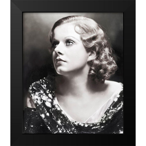 Jean Harlow Black Modern Wood Framed Art Print by Hollywood Photo Archive